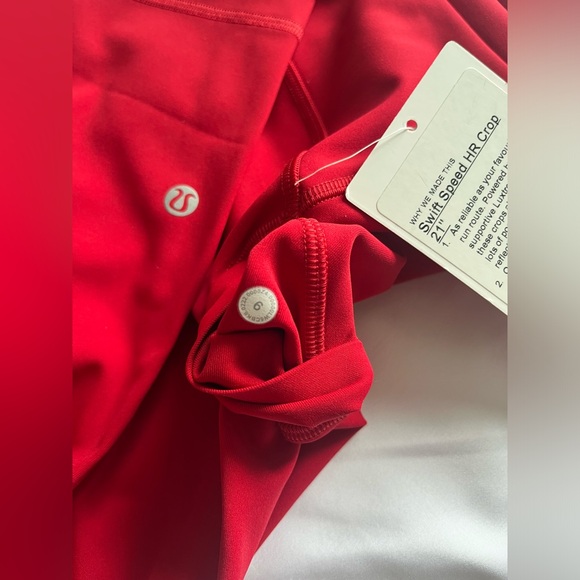 NWT Lululemon Swift Speed HR Crop 21" - Size 6 Dark Red - Picture 8 of 8